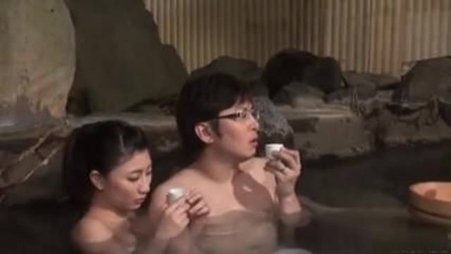 Japanese creampie onsen