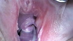 Cum filling uterus view